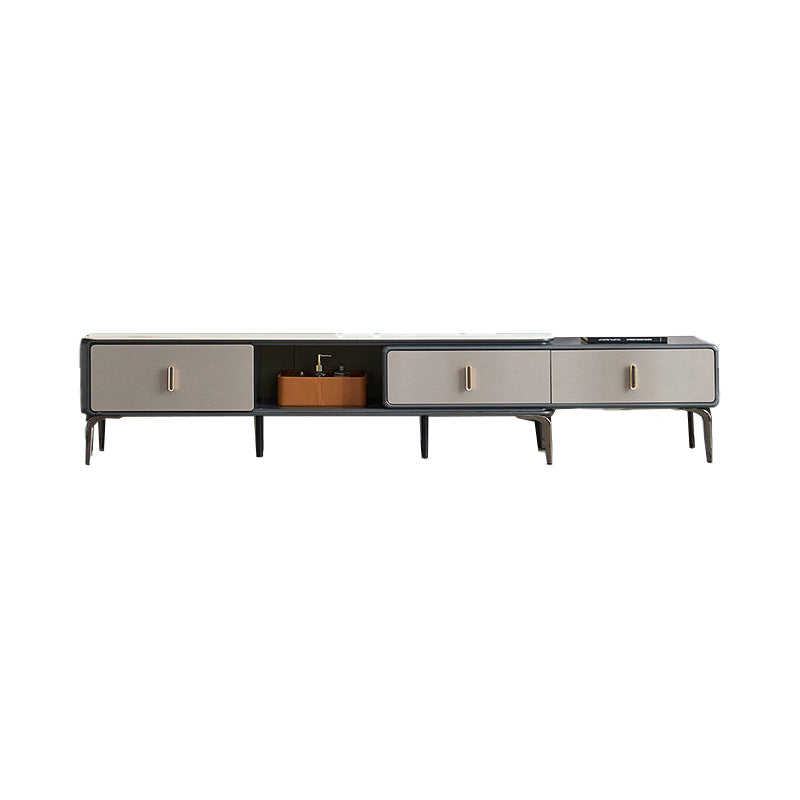 Contemporary TV Stand Console Stone Media Console with 3 Drawers