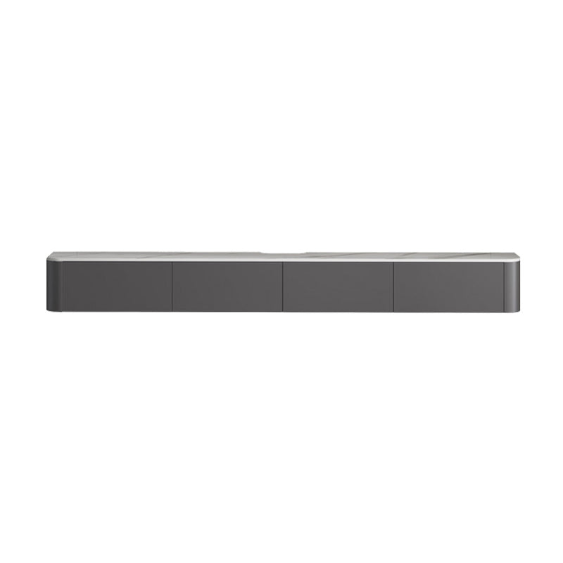 Contemporary TV Console Wall Mounted Stone Top Media Console