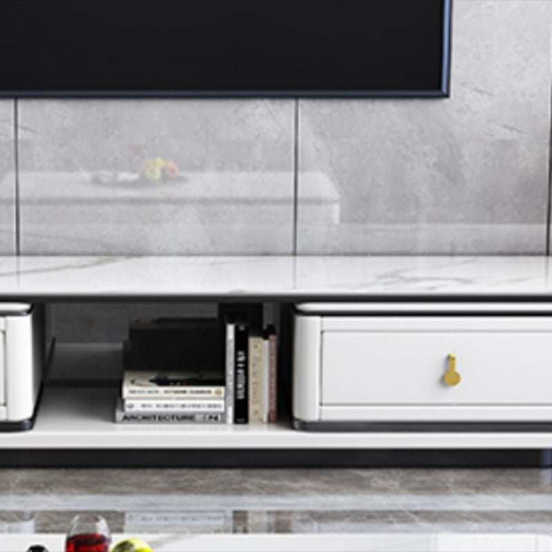 Stone TV Media Console Contemporary Stand Console with Drawers