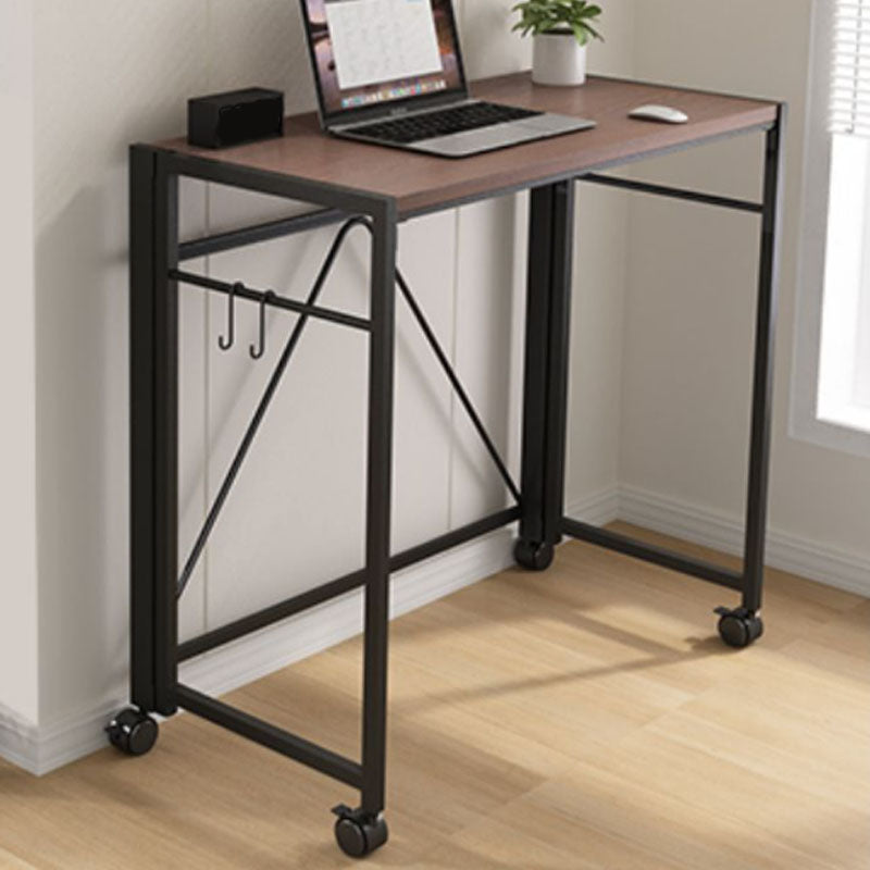 Folding Home Rectangular Office Desk 15.7 Inch Wide Writing Desk with Caster Wheels