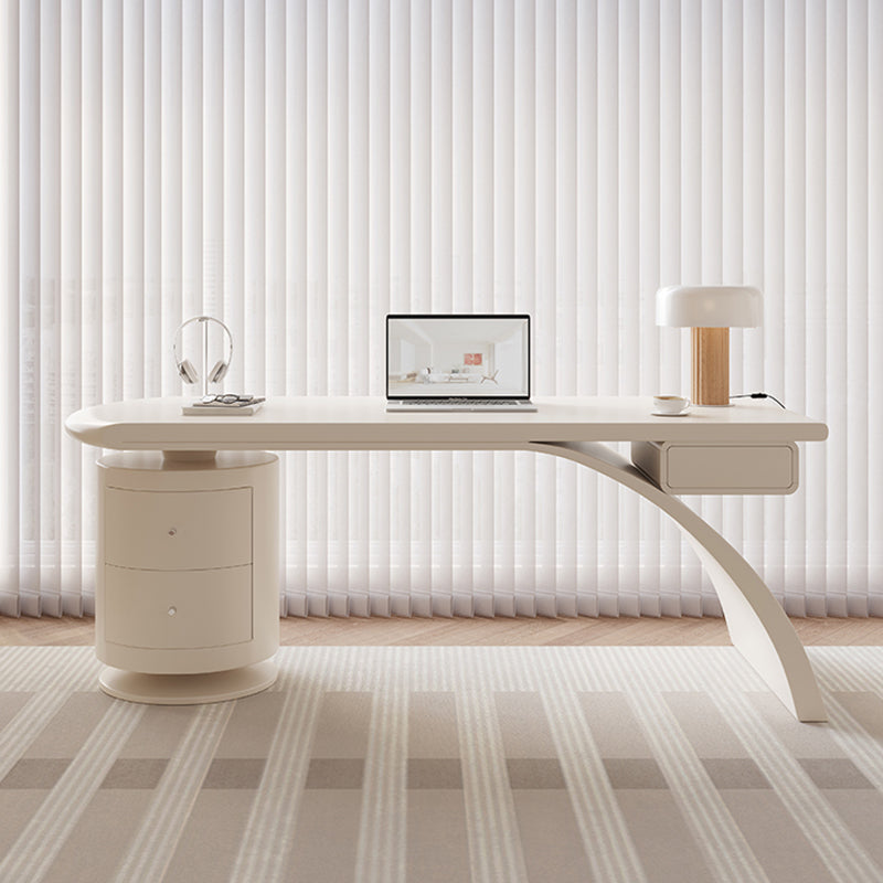 Modern Engineered Wood Writing Desk Peninsula Office Desk for Home