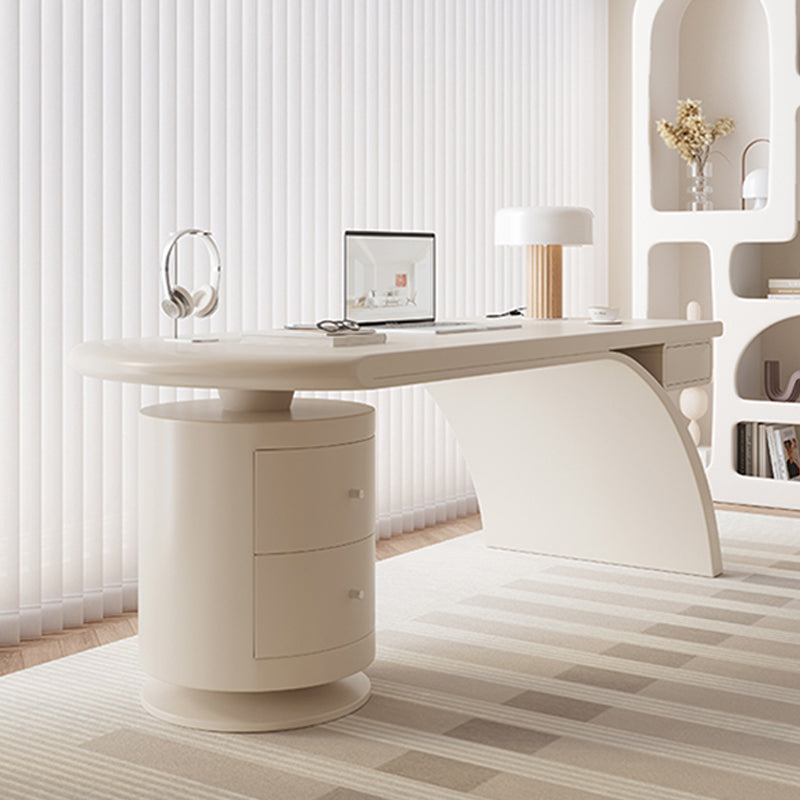 Modern Engineered Wood Writing Desk Peninsula Office Desk for Home