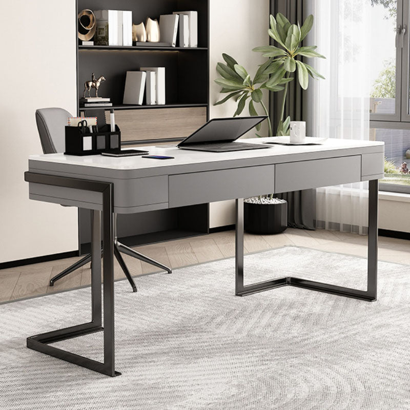 Rectangle Stone Top Office Desk Modern Style Writing Desk for Office