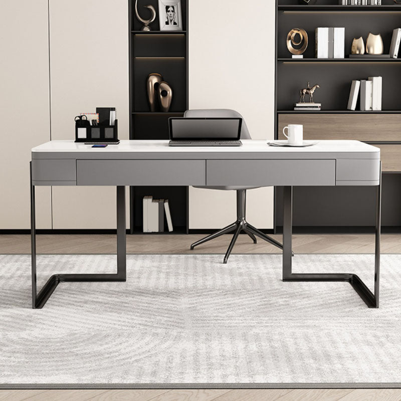 Rectangle Stone Top Office Desk Modern Style Writing Desk for Office