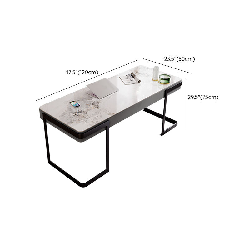 Rectangle Stone Top Office Desk Modern Style Writing Desk for Office