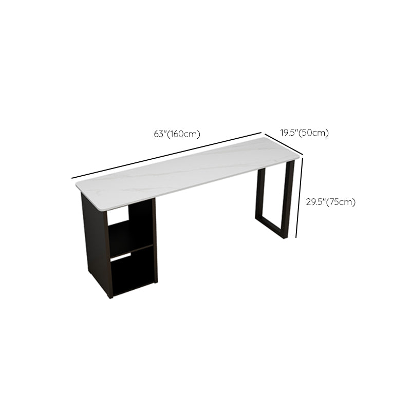 Contemporary Steel Base Computer Desk 29.5 Inch High Home Writing Desk