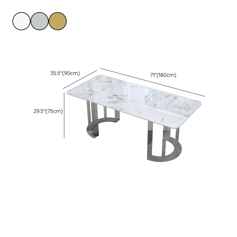 Rectangle Stone Top Office Desk Modern Style Writing Desk with Acrylic Base for Office