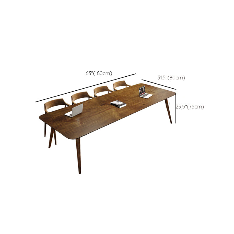 Contemporary Style Wooden Office Desk Rectangular Task Desk with 4 Legs