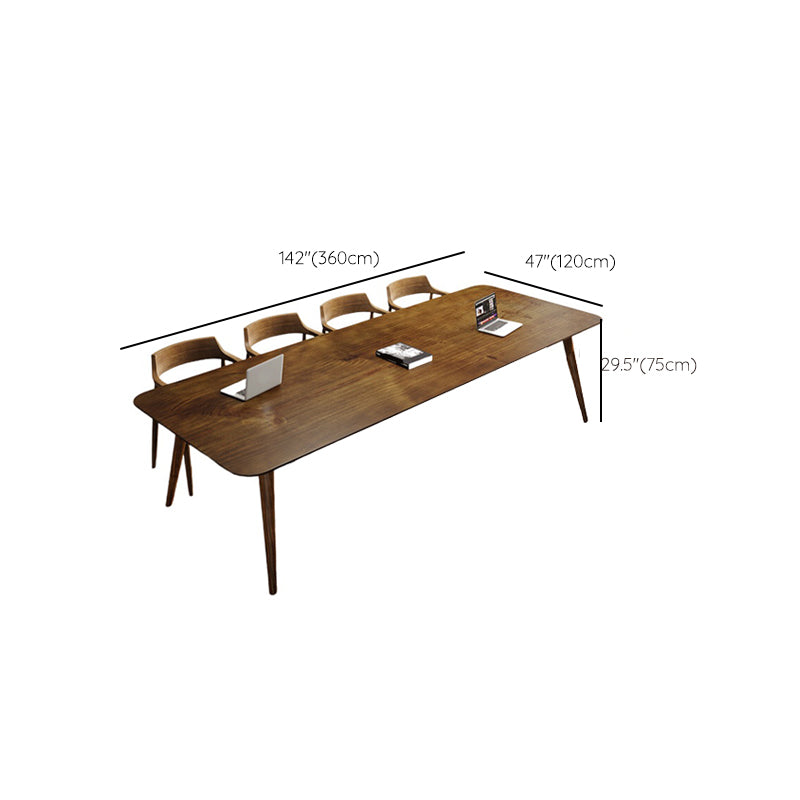 Contemporary Style Wooden Office Desk Rectangular Task Desk with 4 Legs