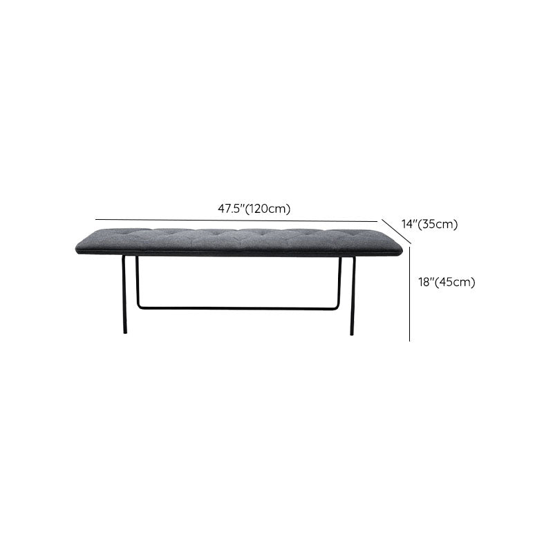 Rectangle Seating Bench Cushioned Backless Entryway and Bedroom Bench