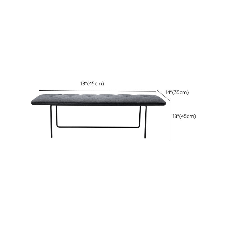 Rectangle Seating Bench Cushioned Backless Entryway and Bedroom Bench