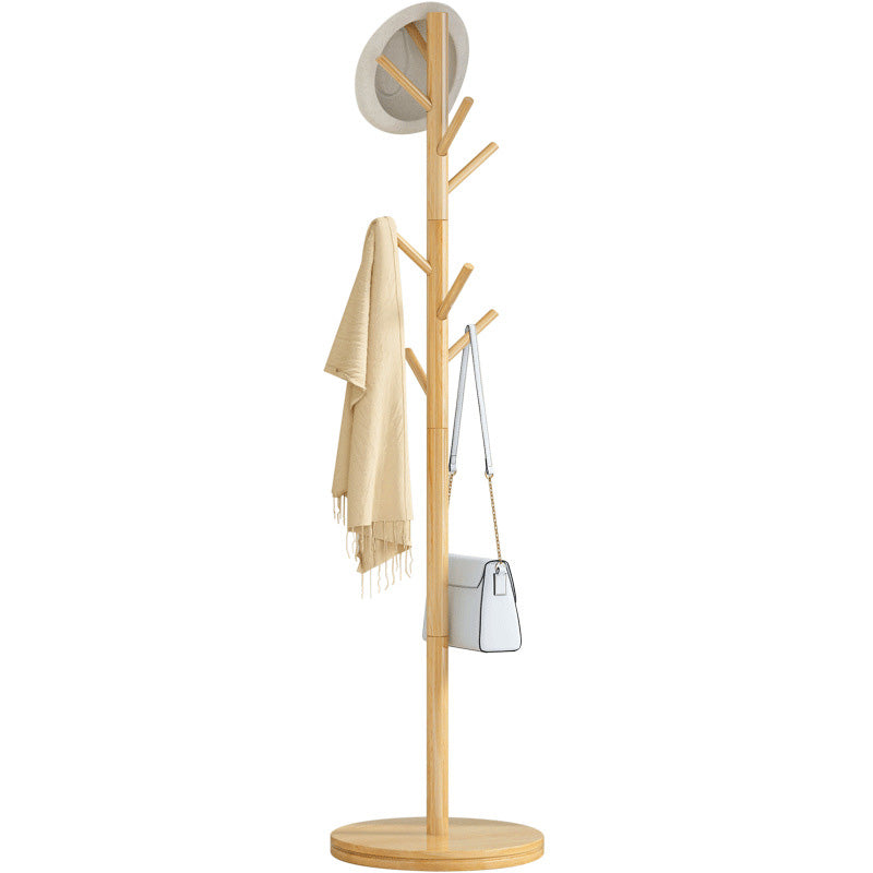 Contemporary Clothes Hanger Solid Wood Coat Rack with Coat Hooks