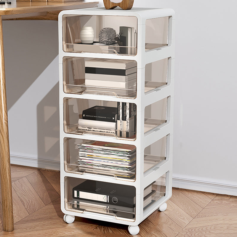 Transparent Vertical Filing Cabinet Modern Plastic Drawers File Cabinet