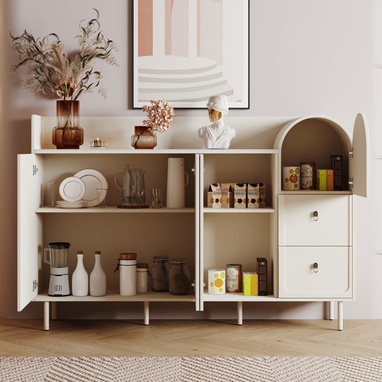 Contemporary Buffet Table Stone Sideboard Table with Doors for Kitchen