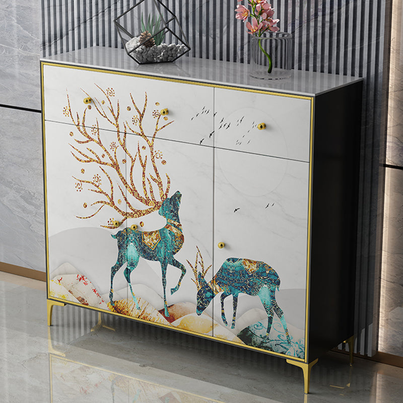 Glam Sideboard Cabinet Stone Sideboard with Drawers for Living Room