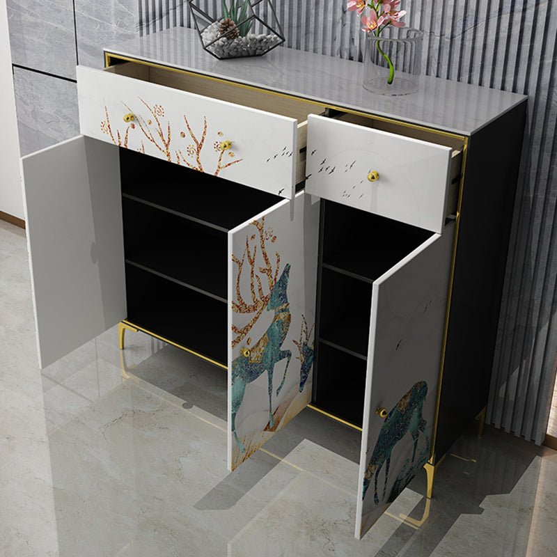 Glam Sideboard Cabinet Stone Sideboard with Drawers for Living Room