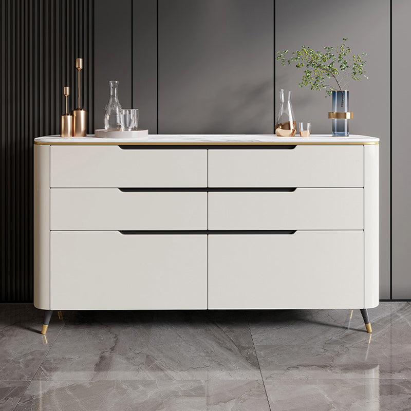 Contemporary Sideboard Buffet Stone Sideboard Table with Drawers for Kitchen