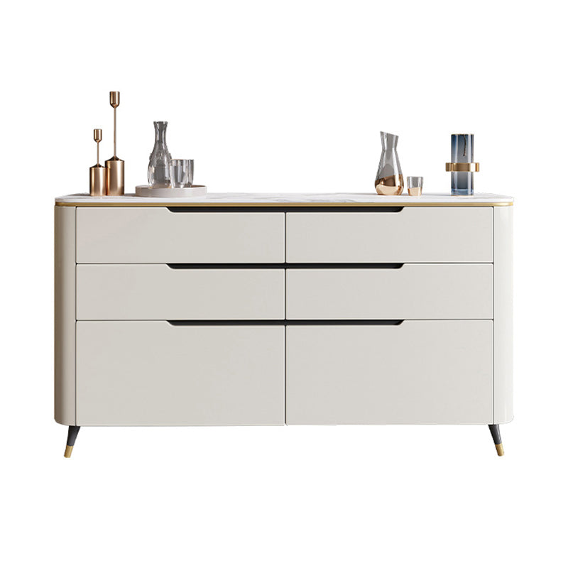 Contemporary Sideboard Buffet Stone Sideboard Table with Drawers for Kitchen