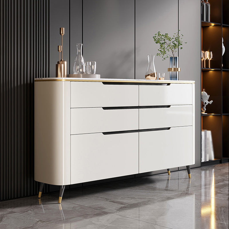 Contemporary Sideboard Buffet Stone Sideboard Table with Drawers for Kitchen