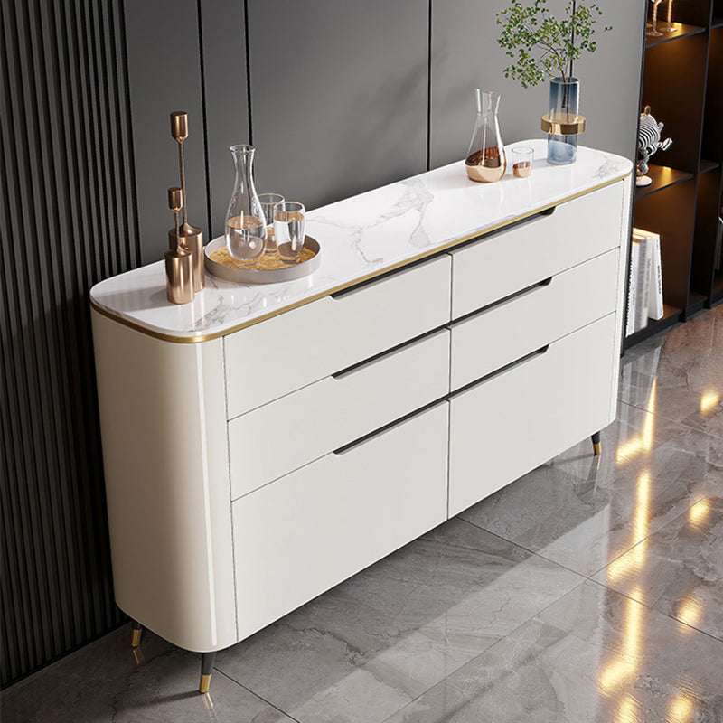 Contemporary Sideboard Buffet Stone Sideboard Table with Drawers for Kitchen