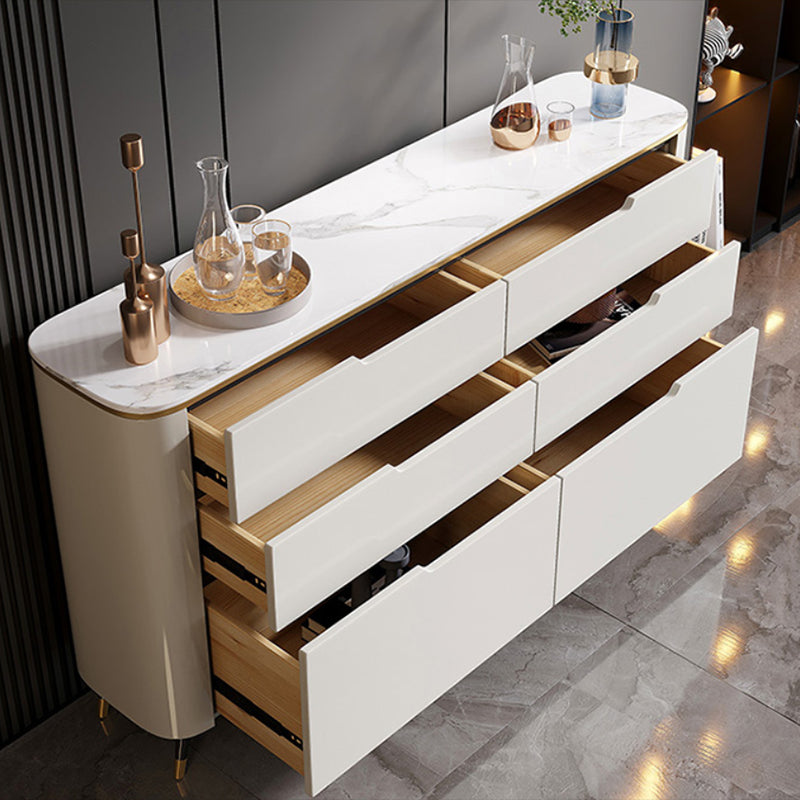 Contemporary Sideboard Buffet Stone Sideboard Table with Drawers for Kitchen