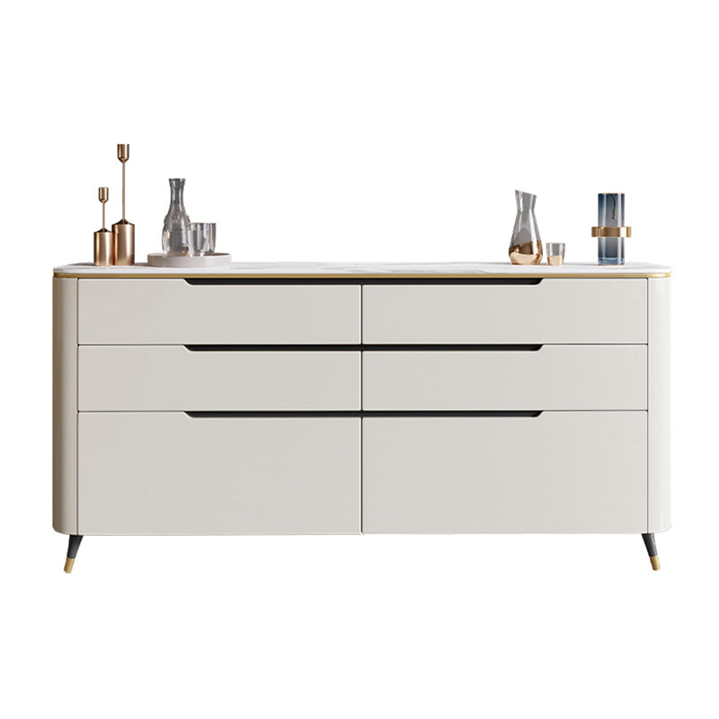 Contemporary Sideboard Buffet Stone Sideboard Table with Drawers for Kitchen