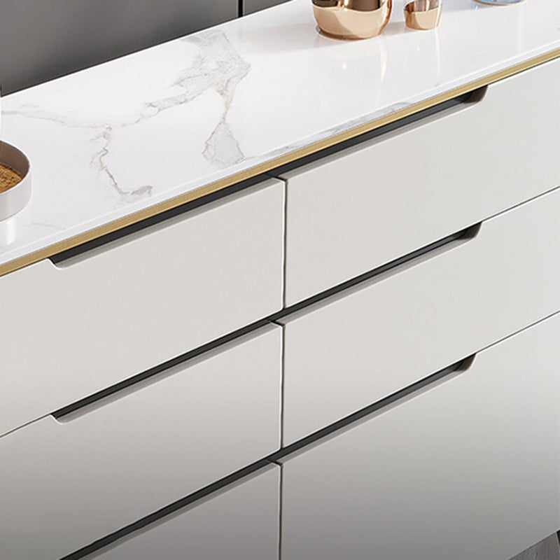 Contemporary Sideboard Buffet Stone Sideboard Table with Drawers for Kitchen