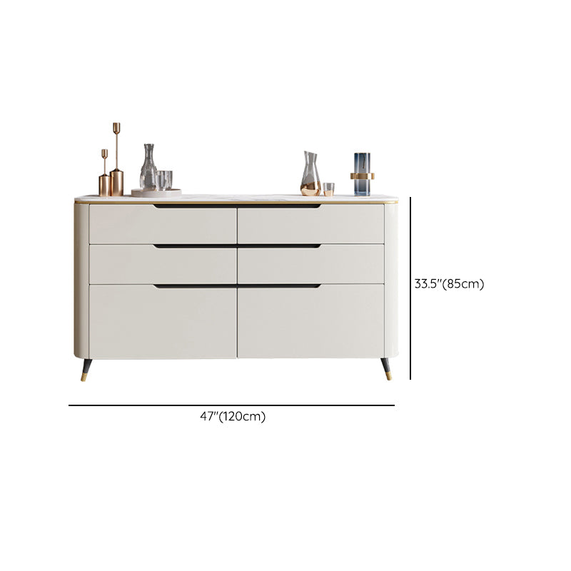 Contemporary Sideboard Buffet Stone Sideboard Table with Drawers for Kitchen