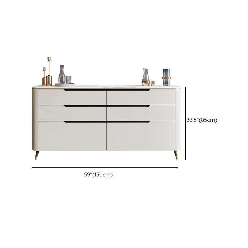 Contemporary Sideboard Buffet Stone Sideboard Table with Drawers for Kitchen