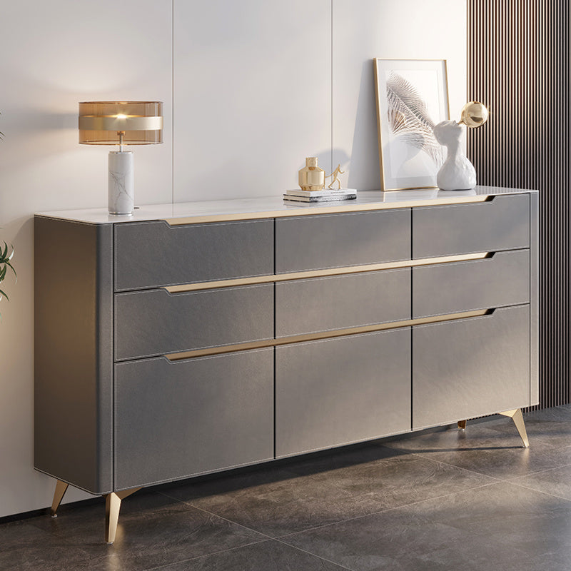 Contemporary Sideboard Cabinet Stone Sideboard Table with Drawers for Kitchen