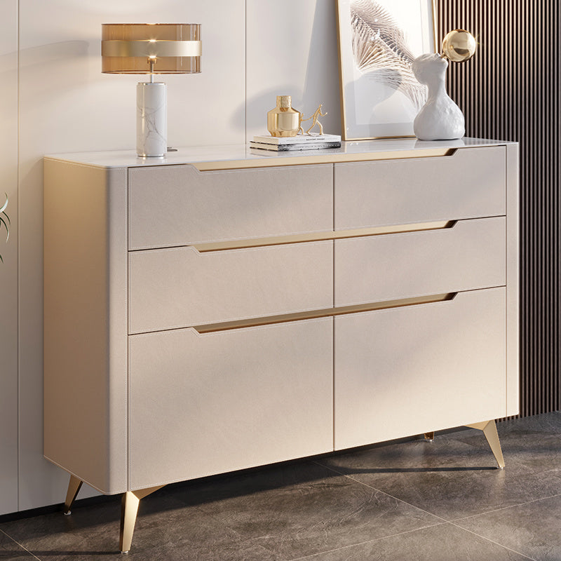 Contemporary Sideboard Cabinet Stone Sideboard Table with Drawers for Kitchen