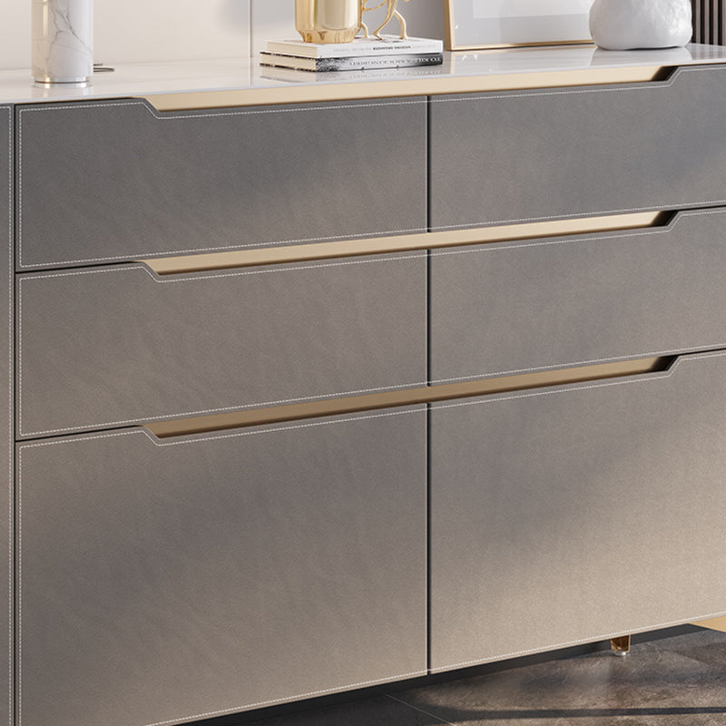 Contemporary Sideboard Cabinet Stone Sideboard Table with Drawers for Kitchen