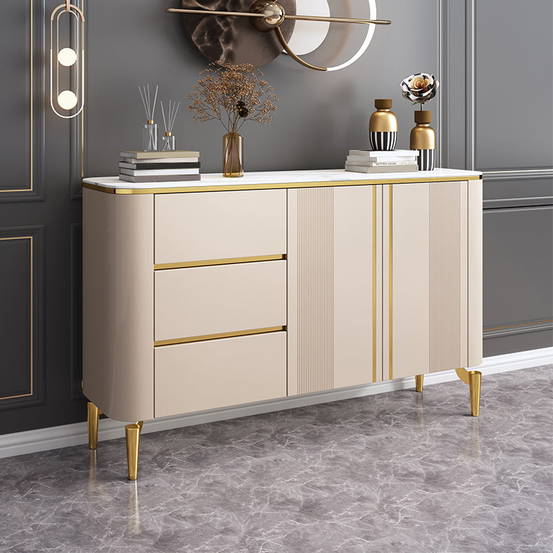 Glam Buffet Table Stone Sideboard Table with Drawers for Living Room