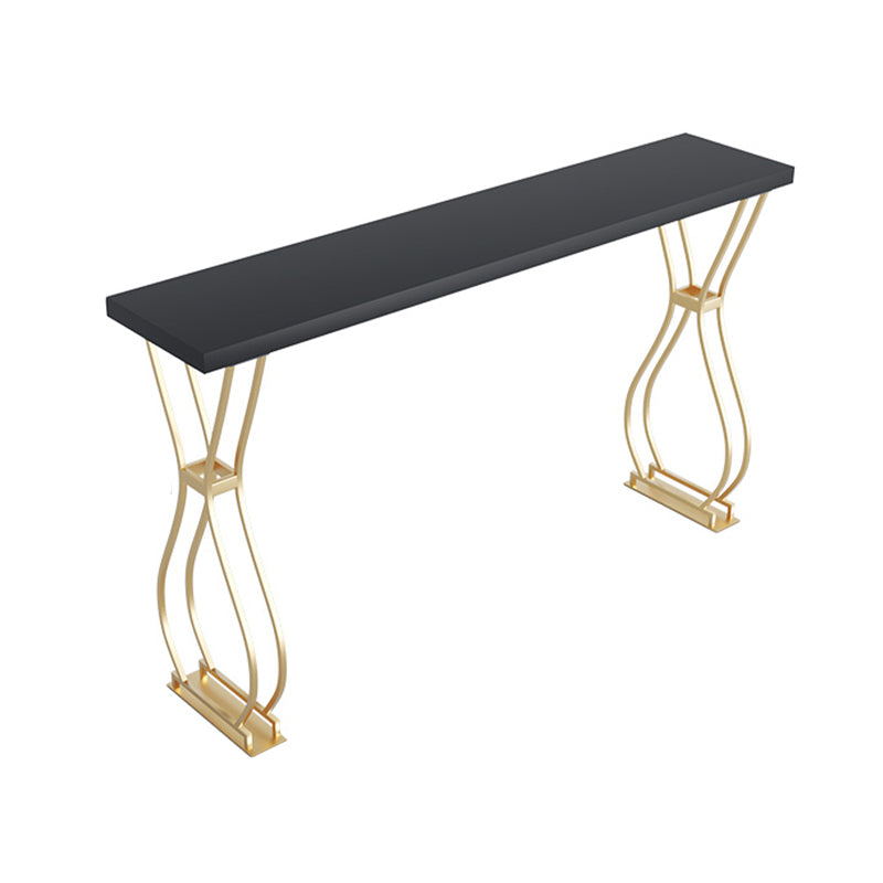 Glam Stone Bar Dining Table Rectangle Bar Table for Cafe And Breakroom