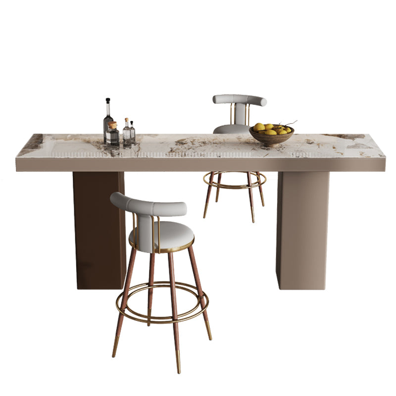 Modern Bar Dining Table Rectangle Stone Bar Table for Living Room