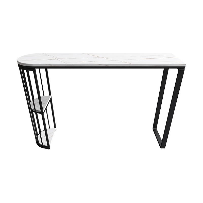 Modern Stone Bar Dining Table Ellipse Bar Table for Small Places