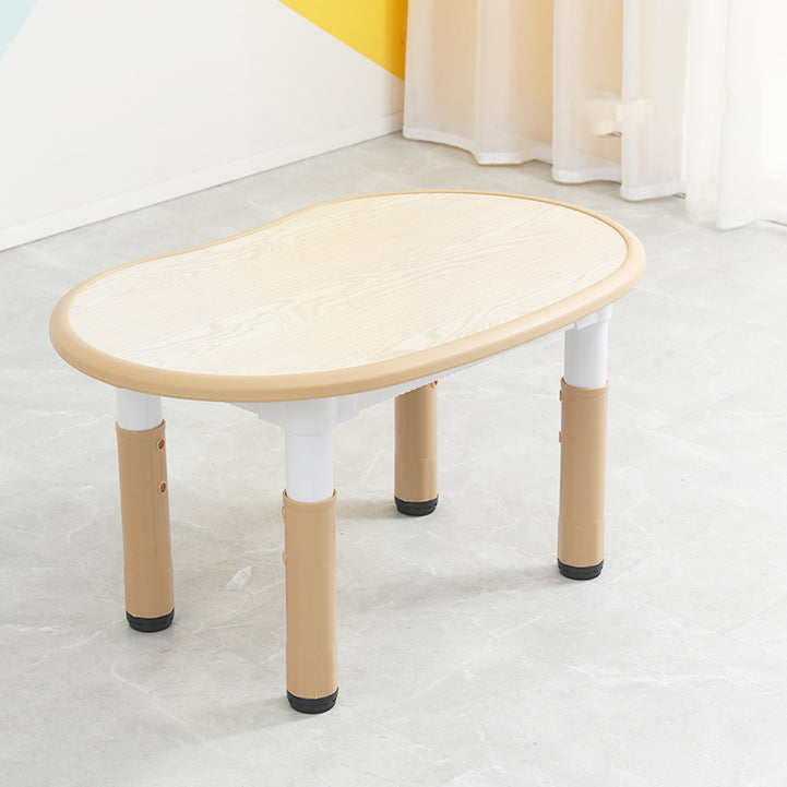 Modern White Wood Writing Desk Adjustable Plastic Legs Height