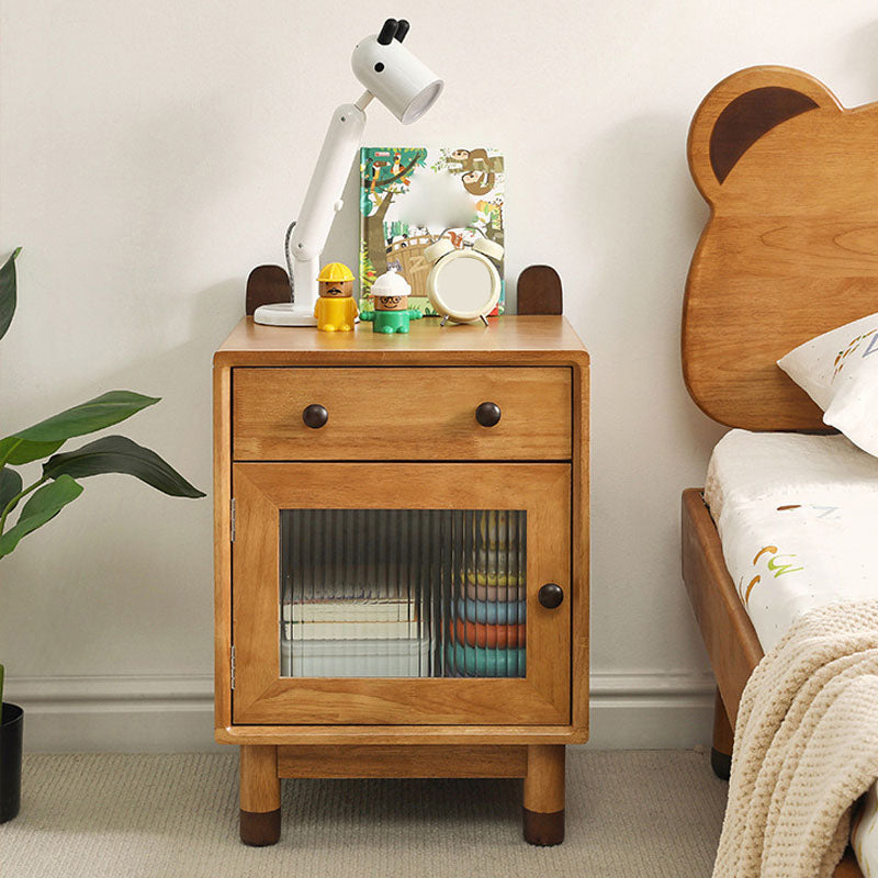 Modern Cabinet Included No Theme Rubberwood Kids Bedside Table