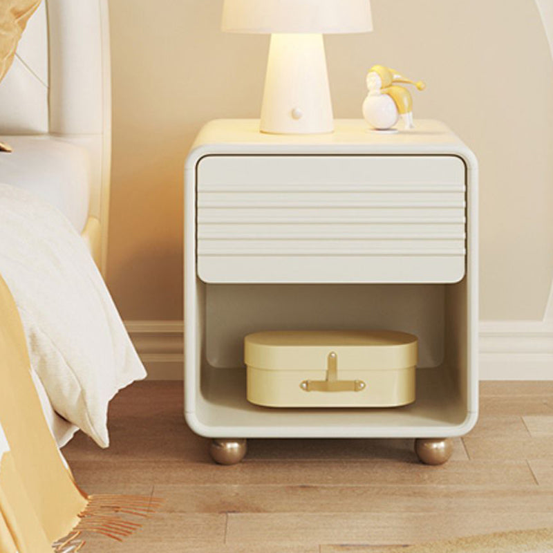 White Modern Cabinet Included Wood 19.69 " H Kids Bedside Table