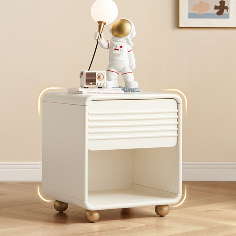 White Modern Cabinet Included Wood 19.69 " H Kids Bedside Table