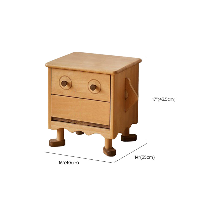 Modern No Theme Cabinet Included Solid Wood Kids Bedside Table