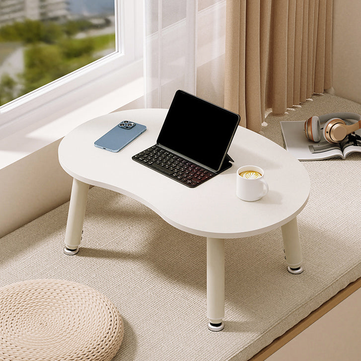 Modern White Ergonomic Writing Desk Adjustable Legs Height Wooden