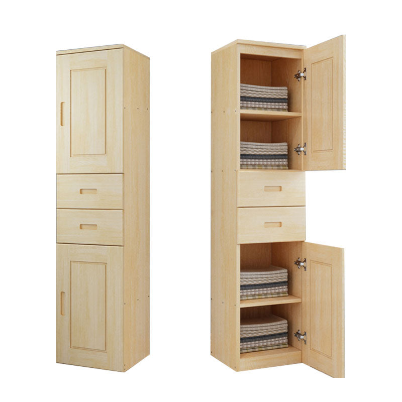 Solid Wood Kid's Wardrobe Contemporary Kids Closet with Storage Drawers