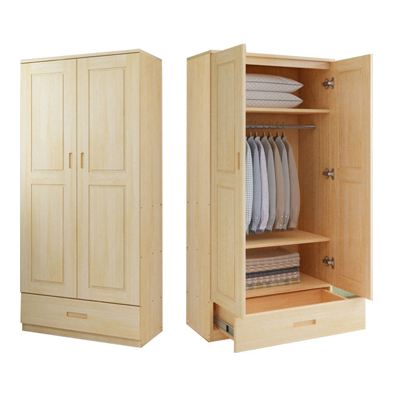 Solid Wood Kid's Wardrobe Contemporary Kids Closet with Storage Drawers