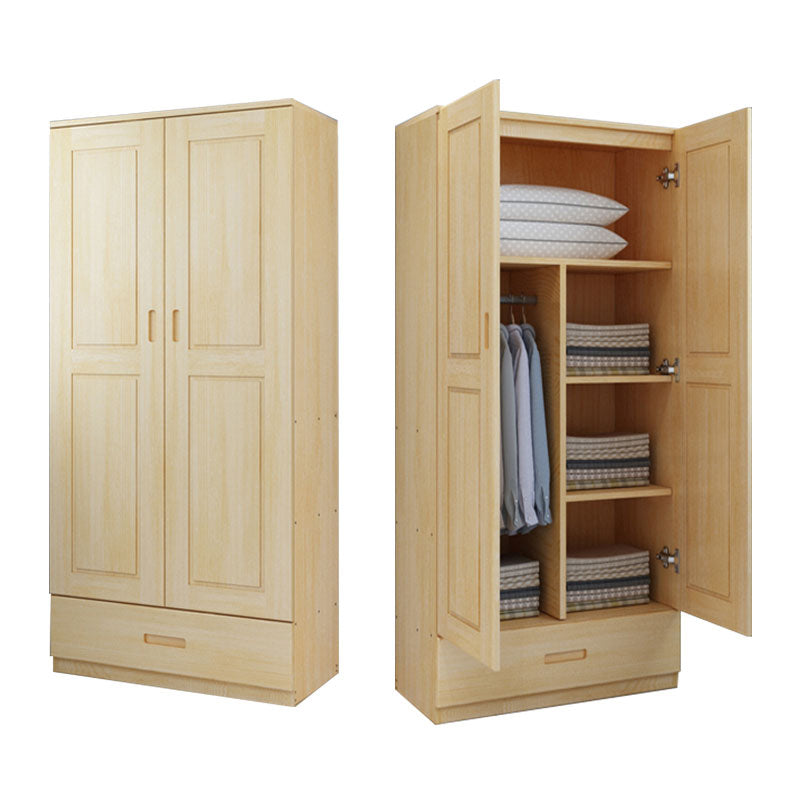 Solid Wood Kid's Wardrobe Contemporary Kids Closet with Storage Drawers