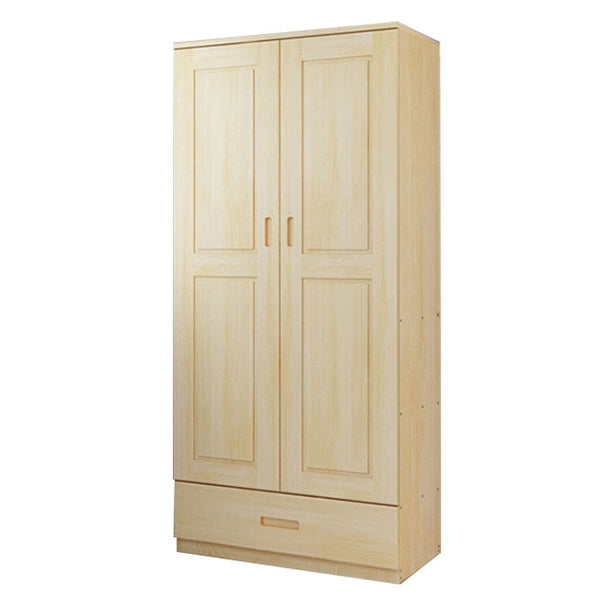 Solid Wood Kid's Wardrobe Contemporary Kids Closet with Storage Drawers