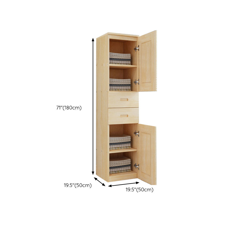 Solid Wood Kid's Wardrobe Contemporary Kids Closet with Storage Drawers