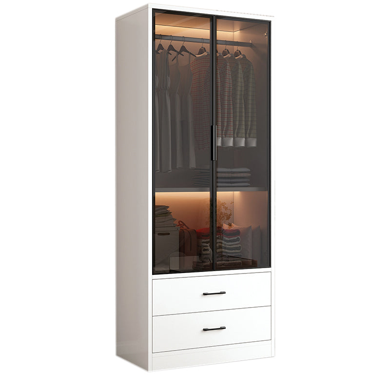 Manufactured Wood Kid's Wardrobe Contemporary White Kids Closet with Storage Drawers