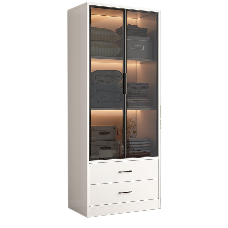 Manufactured Wood Kid's Wardrobe Contemporary White Kids Closet with Storage Drawers