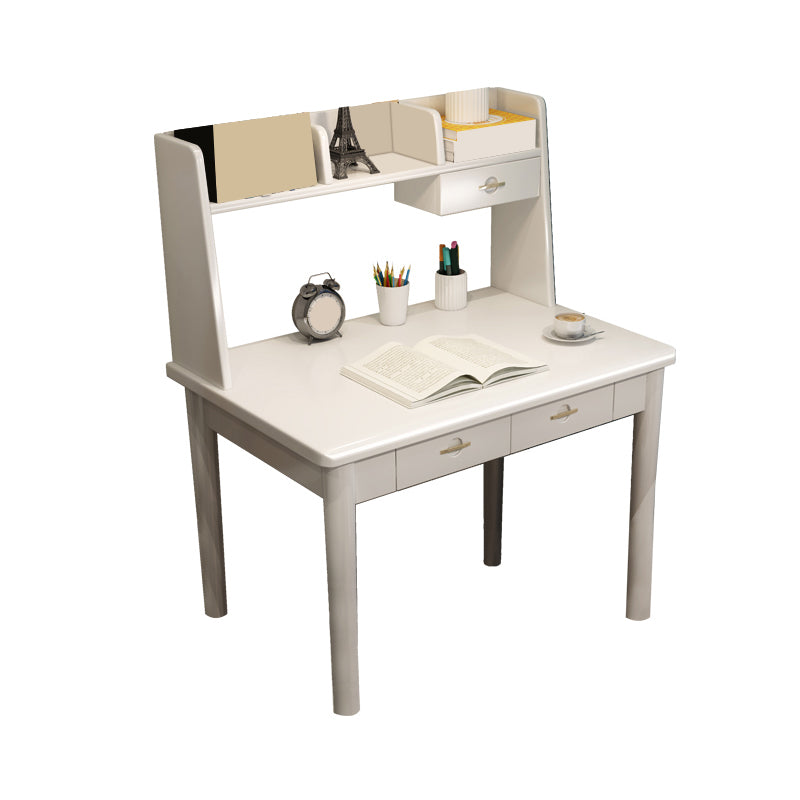 Solid Wood Home Kids Desk 48.4" H Writing Desk Kids Desk and Chair with Hutch